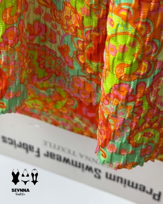 ผ้าที่มีเนื้อเยื่อแบบว่ายน้ํา แพลตเนชั่นที่มีการรักษารูปร่างสูงและทนคลอรีน