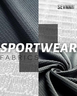 ความกว้าง 160 ซม UV ป้องกัน 50+ ผ้าวิ่งด้วยพอลิเอสเตอร์รีไซเคิลสําหรับเครื่องแต่งกายที่ทํางานได้สูง