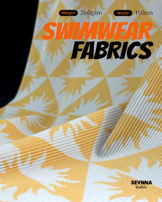 ผ้าว่ายน้ำเนื้อเท็กซ์เจอร์ ทนคลอรีนสูง UPF 50+ น้ำหนัก 260 แกรม สำหรับชุดว่ายน้ำที่ทนทาน