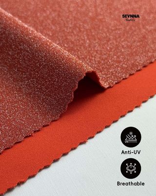 ผ้าถักสองชั้นน้ำหนัก 230 แกรม ผสมไนลอนรีไซเคิลและเมทัลลิก สำหรับฤดูร้อนและฤดูใบไม้ร่วง