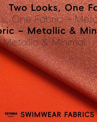 ผ้าถักสองชั้นน้ำหนัก 230 แกรม ผสมไนลอนรีไซเคิลและเมทัลลิก สำหรับฤดูร้อนและฤดูใบไม้ร่วง