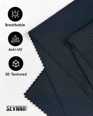 ความกว้าง 160 ซม UV ป้องกัน 50+ ผ้าวิ่งด้วยพอลิเอสเตอร์รีไซเคิลสําหรับเครื่องแต่งกายที่ทํางานได้สูง