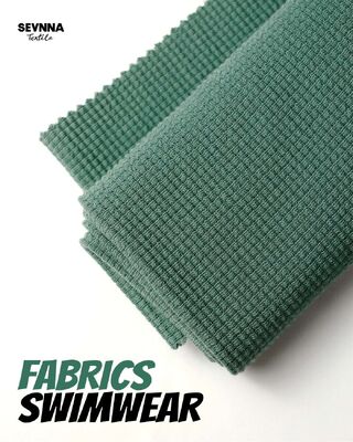 ผ้ายืดหยุ่นสูงลายพิเศษสำหรับชุดว่ายน้ำ ผสมผสานคอตตอนออร์แกนิก 95% และสแปนเด็กซ์ 5% ให้สีคงทนสูง