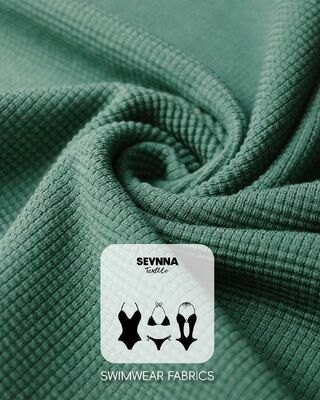 ผ้ายืดหยุ่นสูงลายพิเศษสำหรับชุดว่ายน้ำ ผสมผสานคอตตอนออร์แกนิก 95% และสแปนเด็กซ์ 5% ให้สีคงทนสูง