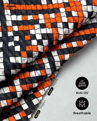 ผ้าว่ายน้ำเนื้อเท็กซ์เจอร์ทนสีสูงพร้อมการป้องกันแสงแดด UPF 50+ และไนลอนรีไซเคิล 95%