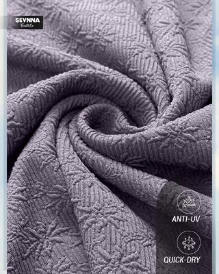 ผ้าว่ายน้ำเนื้อเท็กซ์เจอร์ UPF 50+ หนา 320gsm ทนคลอรีนสูงสำหรับชุดว่ายน้ำที่ทนทาน