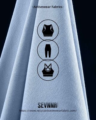 การป้องกันยูวี การแห้งเร็ว ความทนทานสูง ผ้า Lycra stretch สําหรับการสวมใส่กีฬาและชุดว่ายน้ํา