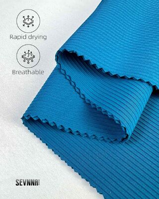 Innovative Recycled Lycra Fabric with Fog Foil Metallic Print Hologram, SPF50 UV Protection, and Circular Knit Technology