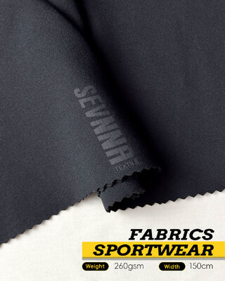 ผ้าโยคะ 260gsm ที่ยืดหยุ่น ป้องกันกลิ่น และโพลีเอสเตอร์สแปนเด็กซ์รีไซเคิลสำหรับชุดออกกำลังกาย